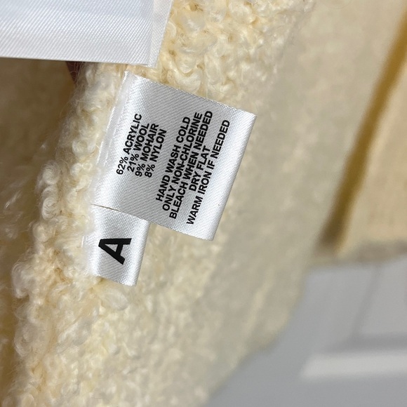 Loft NWT Mohair & Wool Blend Boucle Knit Open Front Cardigan Sz M Soft Fuzzy - Picture 5 of 7